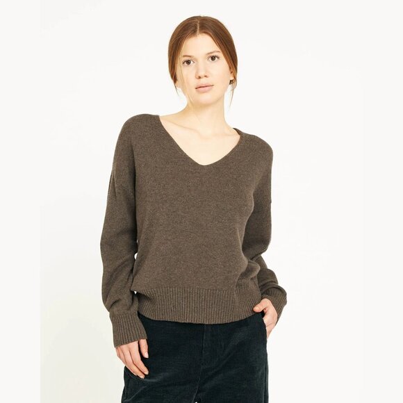 360 sweater Dark Mocha Cashmere Pullover Sweater Size Large 41455 - Picture 2 of 8